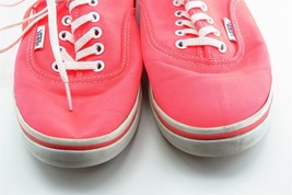 VANS Women Sz 7 M Neon Pink Lace Up Fashion Sneakers Fabric Shoe - £15.53 GBP