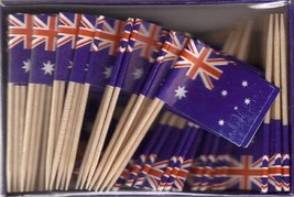 Box of 100 Australia Toothpick Flags, 100 Small Mini Australian Cupcake ... - $7.90