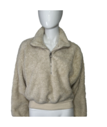 Express One Eleven Jacket Sherpa Pullover Quarter Zip Size XSmall Ivory - $283.30 MXN