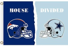 Denver Broncos and Dallas Cowboys Divided Flag 3x5ft - £12.78 GBP