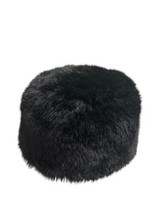 H&amp;M Women&#39;s Black Faux Fur Hat Black Bucket Hat Sz M 56 - $10.20