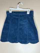 Altar&#39;d State Women Small Teal Corduroy Scalloped Hem Lined Skirt Side Z... - $279.17 MXN
