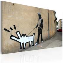 Tiptophomedecor Stretched Canvas Street Art - Banksy: Barking Dog - Stre... - £64.09 GBP+