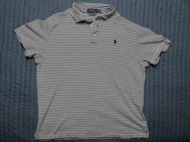 Polo Ralph Lauren Shirt Sleeve Pima Soft Touch  Men’s XL Blue &amp; White St... - $14.85