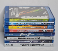 The Fast and The Furious 1-8 Blu-Ray Disc Movie Set &amp; DVDs for 6 &amp; 7 Lot Fate - £17.76 GBP