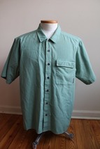 ExOfficio XL Green Textured Vented Short Sleeve Button Front Shirt - £22.35 GBP