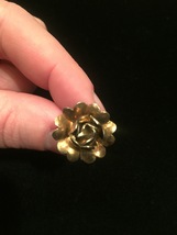 Vintage 50s golden rose screw back earrings image 5