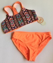 Girl’s Aztec Bikini Swimsuit 4 5 XS Orange Two Piece NEW - $10.00