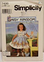 Simplicity Daisy Kingdom Sewing Pattern Toddler Dress Size 2-4 Uncut 7496 - £5.42 GBP