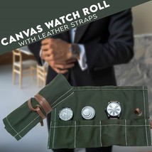 Watch Roll Travel Case Portable Canvas Display Watch Jewelry Storage Pouch Case - £15.40 GBP