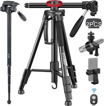 The Hf3 Horizontal Tripod For Camera And Iphone Is A 65-Inch Monopod With A - $64.97