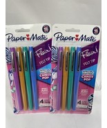 (2) Paper Mate Flair Felt Tip 0.7mm Medium Pens Special Edit Candy Pop 4... - $128.92 MXN