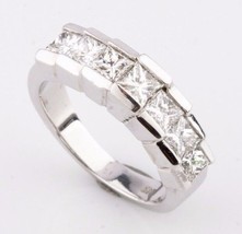 14k Oro Bianco Taglio Princess Diamante Fidanzamento Anello Misura 5.5 Tdw = - £1,529.44 GBP