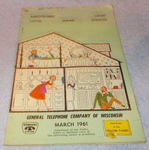 Vintage General Telephone Directory Abbotsford Loyal Owen Wisconsin Marc... - $29.95