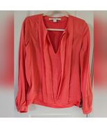 DIANE von FURSTENBERG Pink Pleated Bib Collar Blouse Size 6 - $23.76