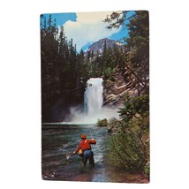 Postcard Trick Falls Glacier National Park Montana Rockies Chrome Posted - $6.98