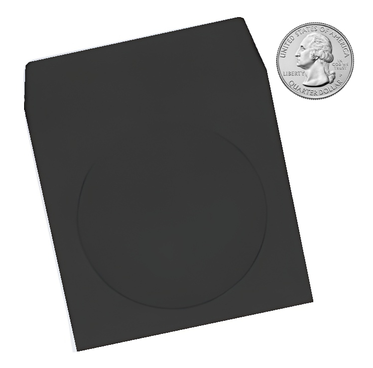 Black 3&quot; Mini Paper CD Sleeves with Window &amp; Flap - $10.56+