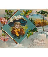 1800&#39;s Victorian Woolson Spice/Lion Coffee Trade Card - Girl in Large Hat - $12.00