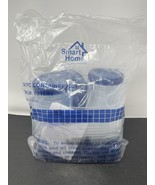 Smart Home 30pc Plastic Food Storage Container Set Blue Clear - $416.23 MXN