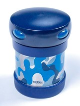 THERMOS BLUE CAMO STAINLESS STEEL JAR HOT COLD WIDE MOUTH FOOD DRINK NEW - $6.33