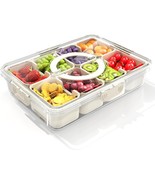 Snackle Box Container  8-Compartment Divided Serving Tray With Lid, Snac... - £13.56 GBP