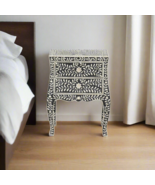 Riad inlay floral pattern two drawer curved style bedside / nightstand /... - $14,011.47 MXN
