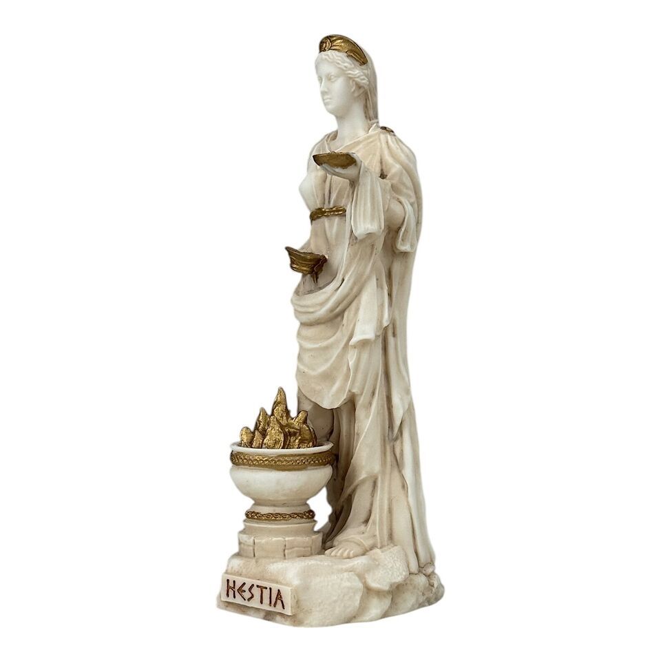 Statua di Hestia, dea della casa e della famiglia - scultura in patina grigia... Item image 2