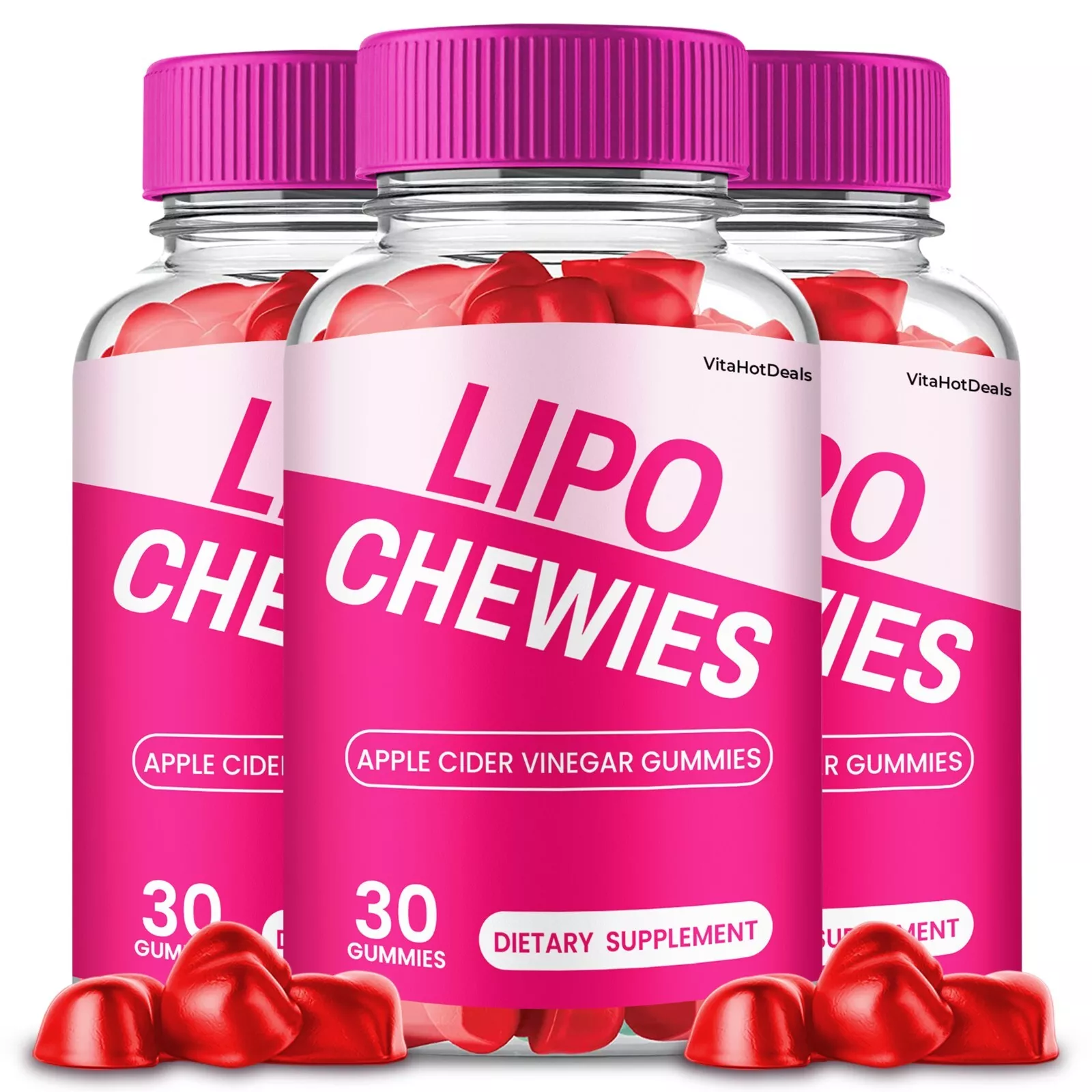 Lipo Chewies ACV Gummies, Max Strength Formula, LipoChewies Keto (3 Pack) - $99.98