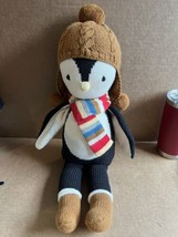 Rare Large 21&quot; Cuddle and Kind Everest Penguin Plush Stuffed Knit Doll Hat scarf - £30.99 GBP
