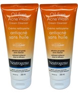 Neutrogena Oil-Free Acne Wash Cream Cleanser 6.7 Oz  200 ml 2 PACK EXP 4... - £9.87 GBP