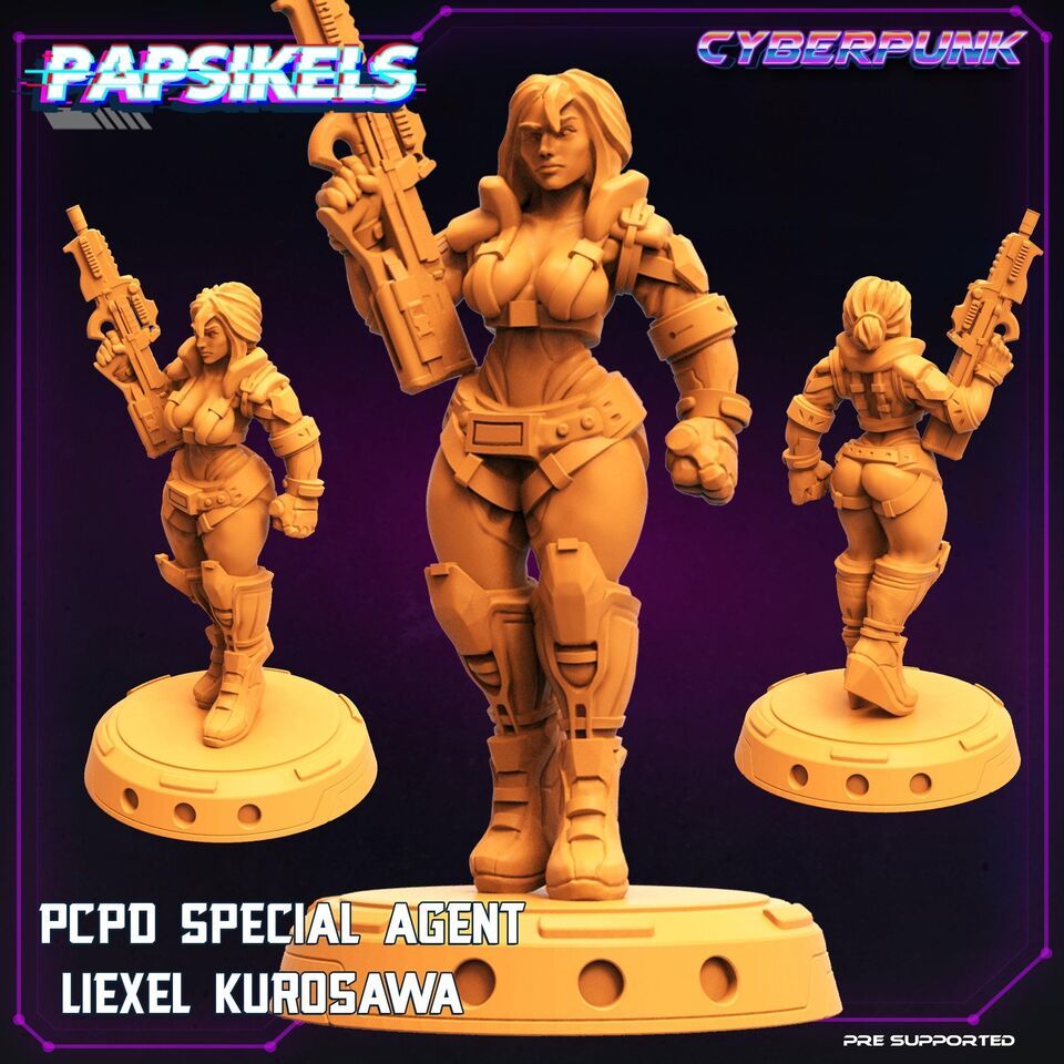 3D Printed Papsikels Cyberpunk Sci-Fi Pcpd Special Agent Liexel Kurosawa... - $7.82+