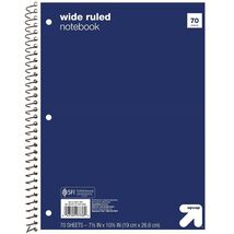 Up&up™ Wide Ruled 1 Subject Spiral Notebook Blue 70 Pages 3 Hole Punched - €9,88 Up&up™ Wide Ruled 1 Subject Spiral Notebook Blue 70 Pages 3 Hole Punched - €9,88 EUR