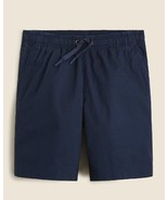 Crewcuts Boy Pier Short Navy Stretch Twill Elastic Waist Tie Cotton Pocket - $19.79