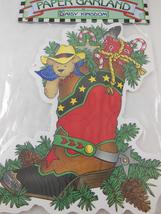 DAISY KINGDOM Vintage Paper Christmas Garland Buckaroo Christmas 9 ft Lo... - $5.93