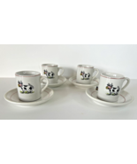 Child’s SET OF 4 MATCHING CUPS &amp; SAUCERS - COW - £11.69 GBP