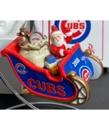 Chicago Cubs Baseball Santa in Sleigh Christmas Ornament Danbury Mint 2008 - £7.82 GBP