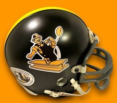 Pittsburgh Steelers 62-68 Steel Worker Logo Custom Football Mini Helmet - £62.62 GBP