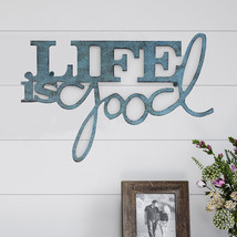 Metal Cutout Life is Good Decorative Wall Sign-3D Word Art Home Accent Dcor - $42.99