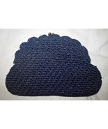 Gimbels Navy Blue Braided Clutch Handbag - $44.99