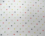 Baby Blanket Cotton Muslin white multi colored polka dots tan red yellow... - $25.98