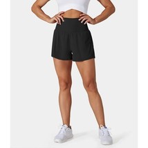 Halara Super High Waisted Side Hidden Pocket 2-in-1 Yoga Shorts 2.5&quot; Black L - £19.03 GBP