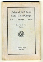1939-40 Bulletin North Texas State Teachers College Denton Texas Semi Ce... - $34.61