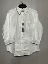 Pennington &amp; Bailes Mens Button-Up Shirt White Long Sleeve Pocket L New - £21.39 GBP