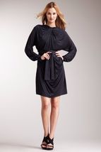 BCBGMaxAzria Runway Limited Edition Jersey Rouched Long Sleeve Dress w/ Belt - £46.71 GBP