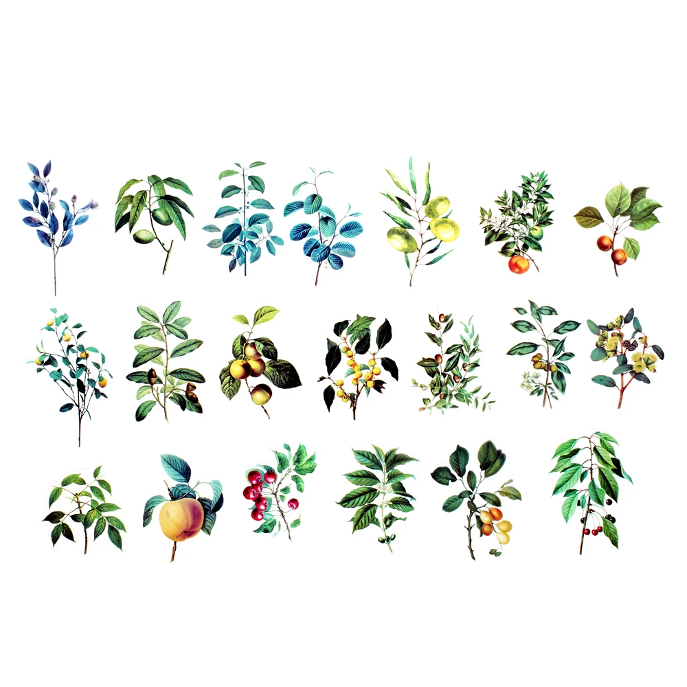 40Pcs/Bag Plant Nature Flower Decorative PVC Sticker Epoxy Resin -Leaves 08 - €4,37 EUR
