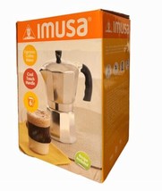 NEW Imusa USA Aluminum Stovetop 6-cup Espresso Maker Silver Cool Touch Handle - £11.98 GBP