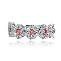 1.52Ct Lab Grown Marquise Pink Round Diamond Floral Wedding Band 14k Whi... - $53,615.75 MXN