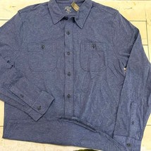 J.Crew Shirt Mens Long Sleeve Large Slub Cotton Yarns Heather Blue Butto... - £23.66 GBP