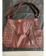 B. Makowsky (A99793) Pebbled Leather Medium Hobo Bag Studded pockets, Hi... - $80.00