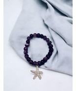 Purple Agate “Alex And Ani” Style Stretch Bracelet - $9.89